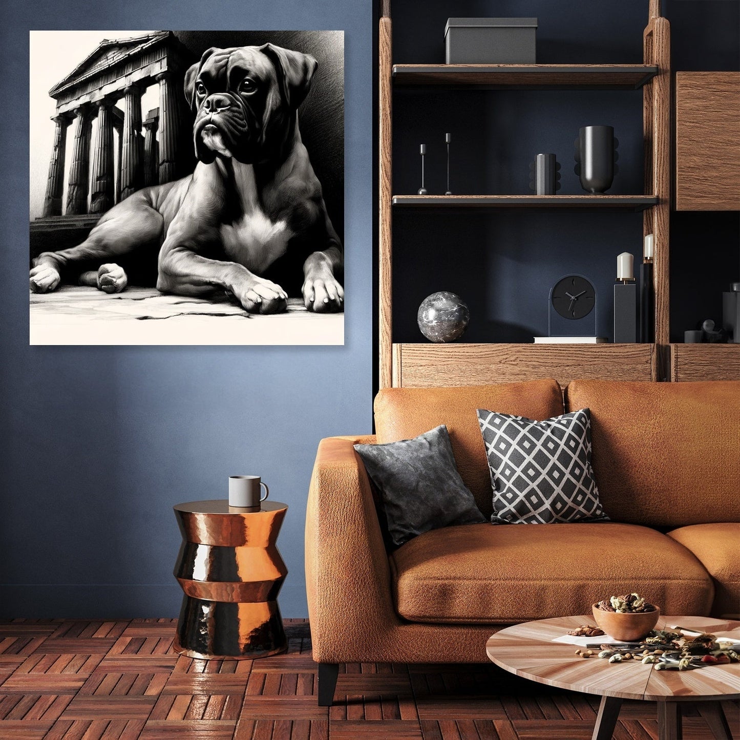 Old World Charm Boxer in Repose Canvas