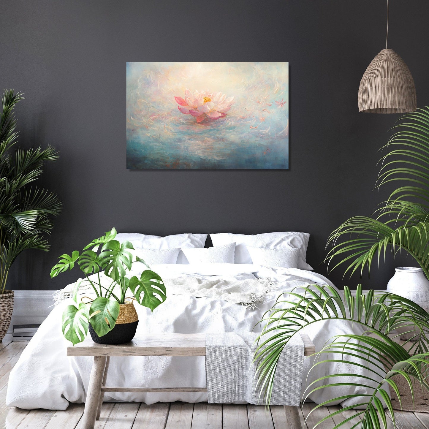 Ethereal Lotus Serenity Canvas