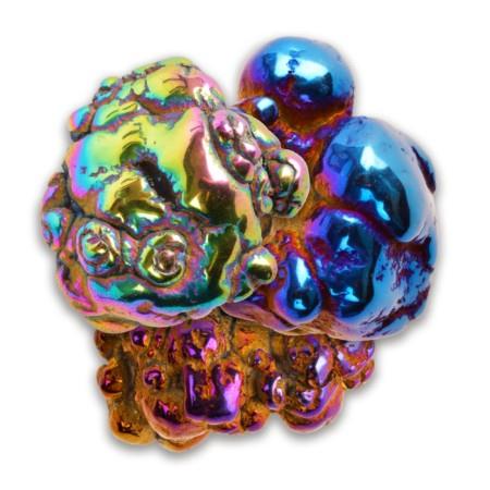 Chalcedony Shiny Quartz Metallic Space Bubbles 1-2" (single)