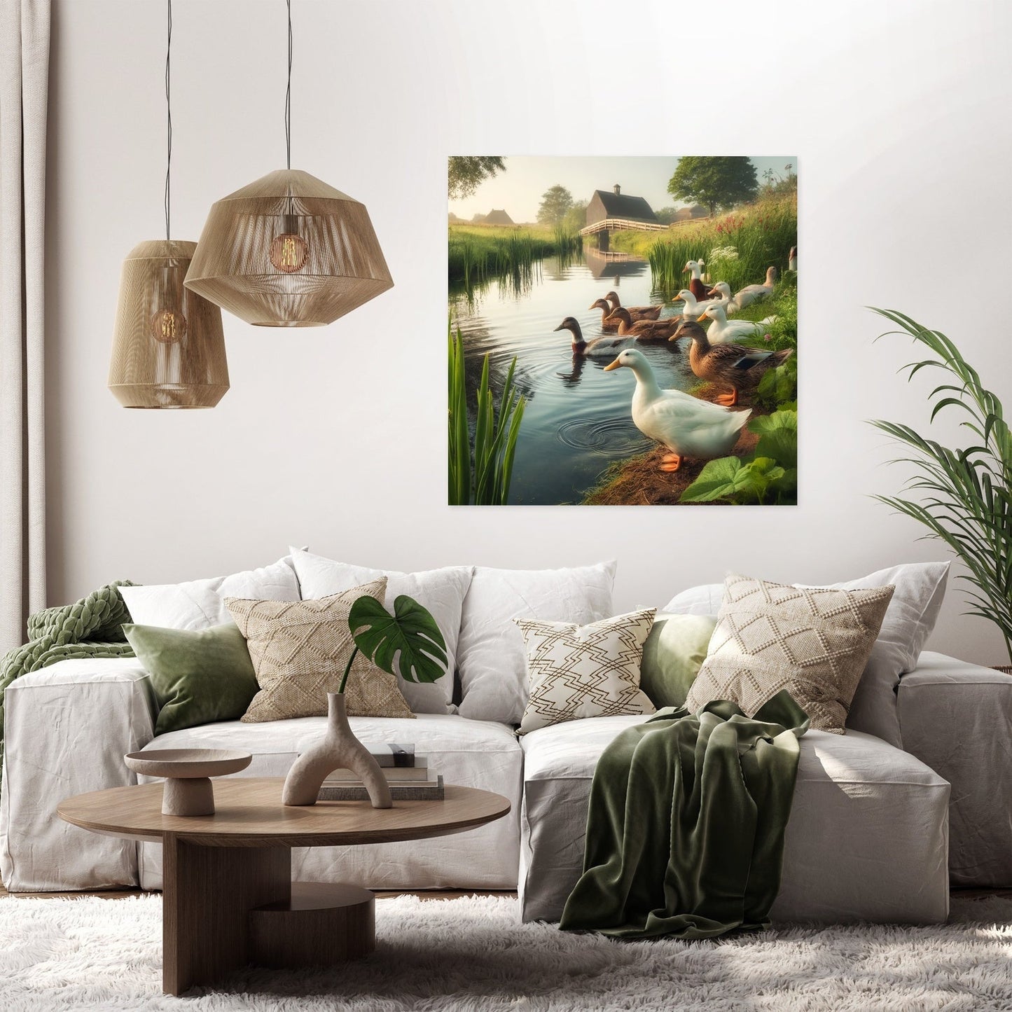Pondside Ducks Canvas