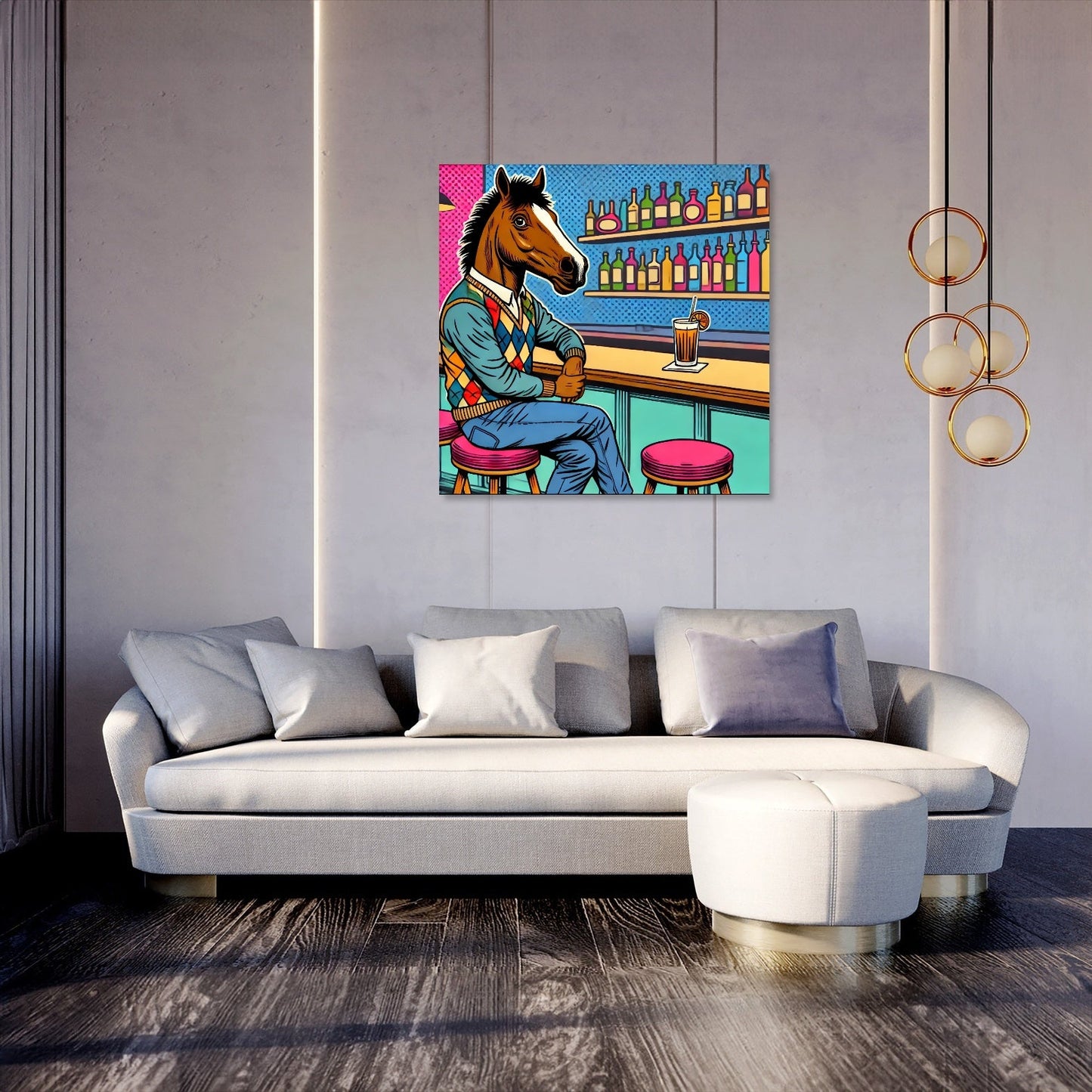 Retro Horse Bar Canvas