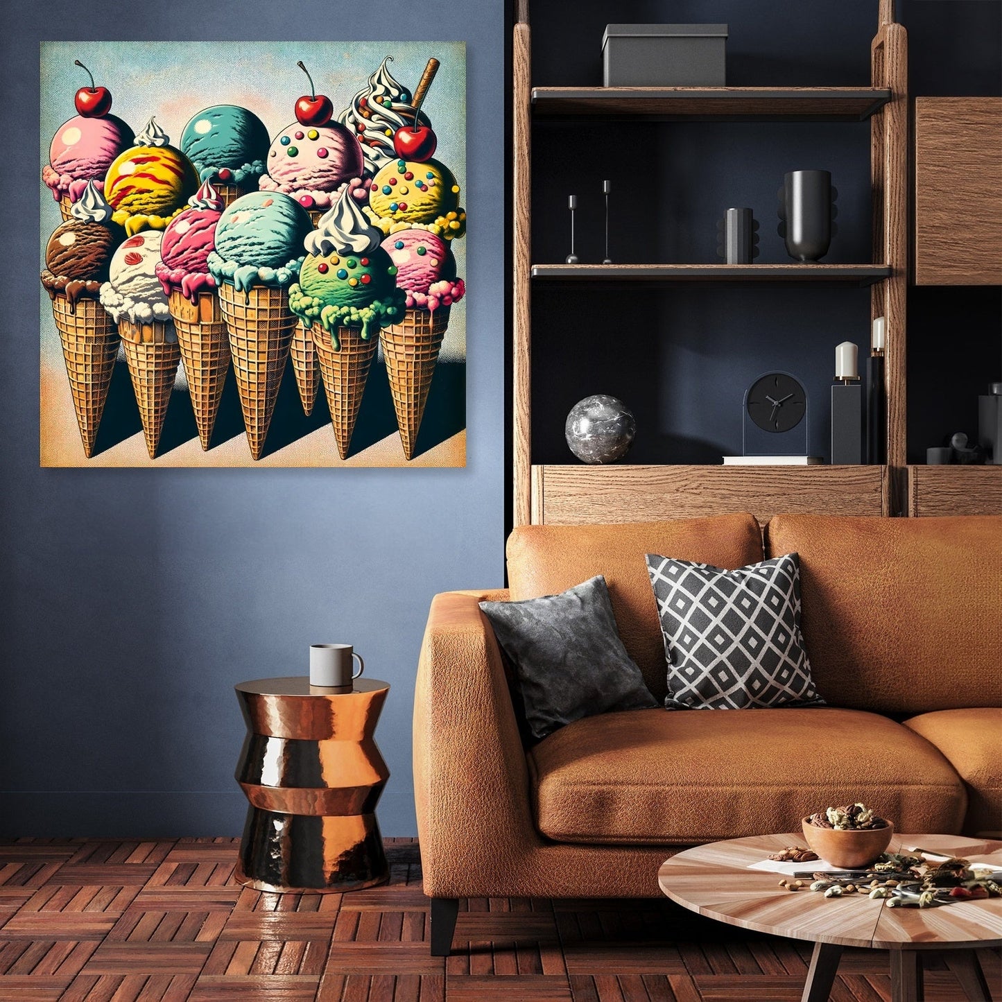 Vintage Pop Ice Cream Delight Canvas