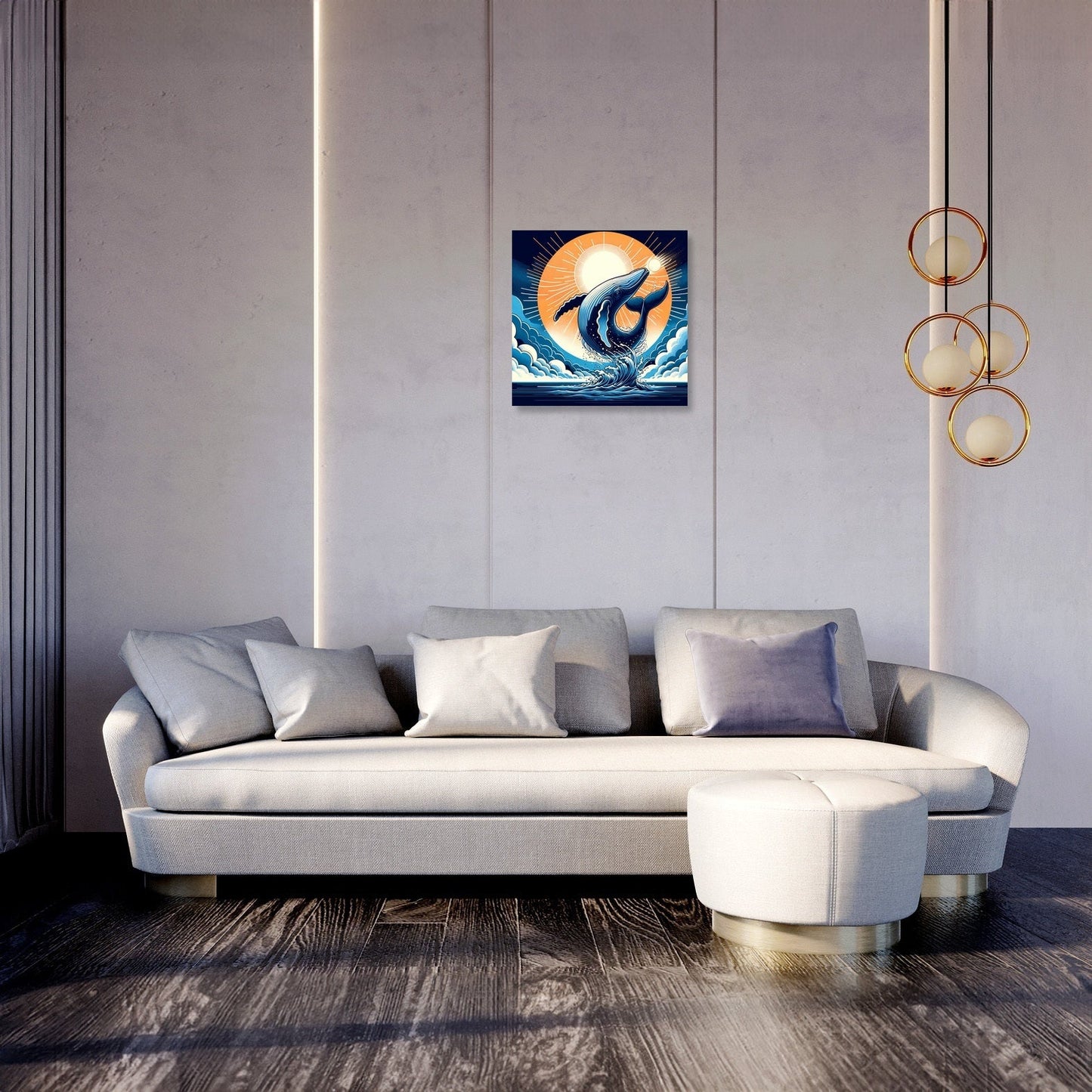 Whale's Cosmic Volley Canvas