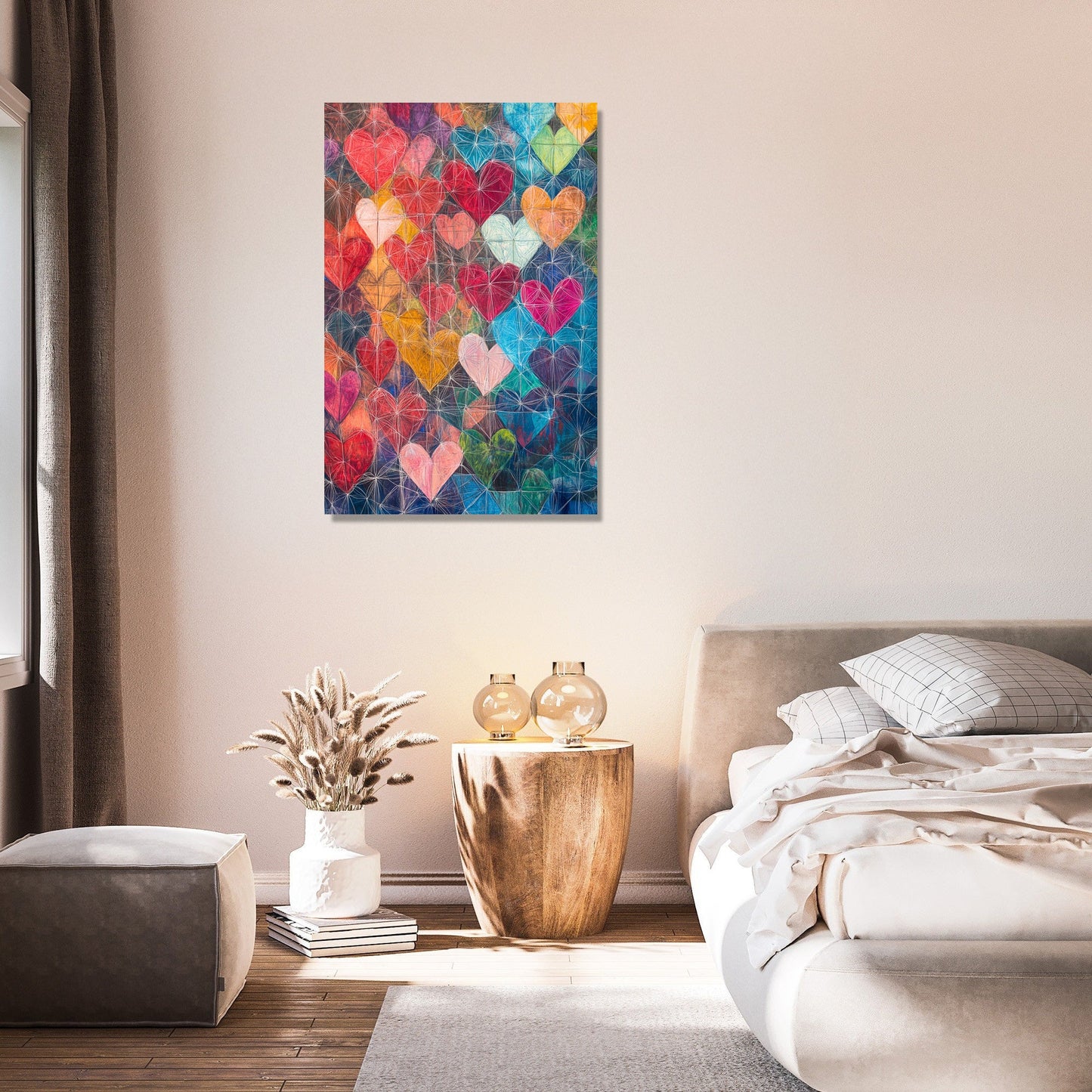 Intertwined Hearts Geometry Canvas