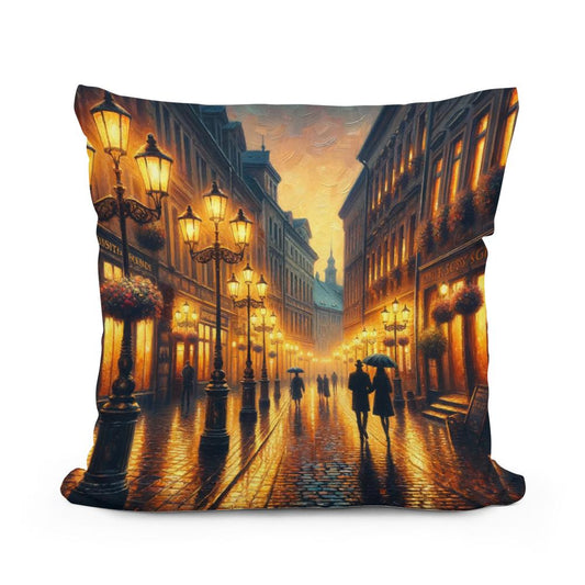 Rainy Evening Romance Cotton Cushion