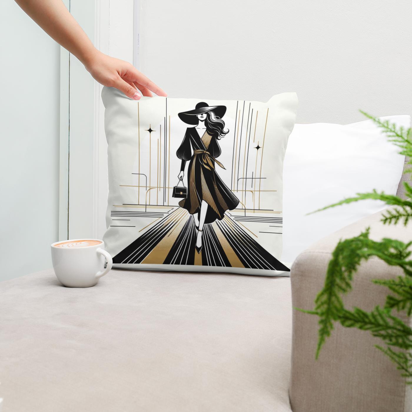 Catwalk Elegance Unveiled Cotton Cushion