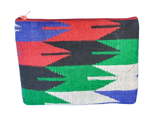 Dhaka pouch, ethically handwoven in Nepal