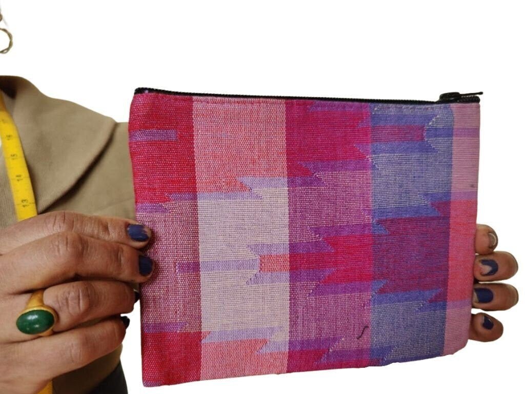 Dhaka pouch, ethically handwoven in Nepal