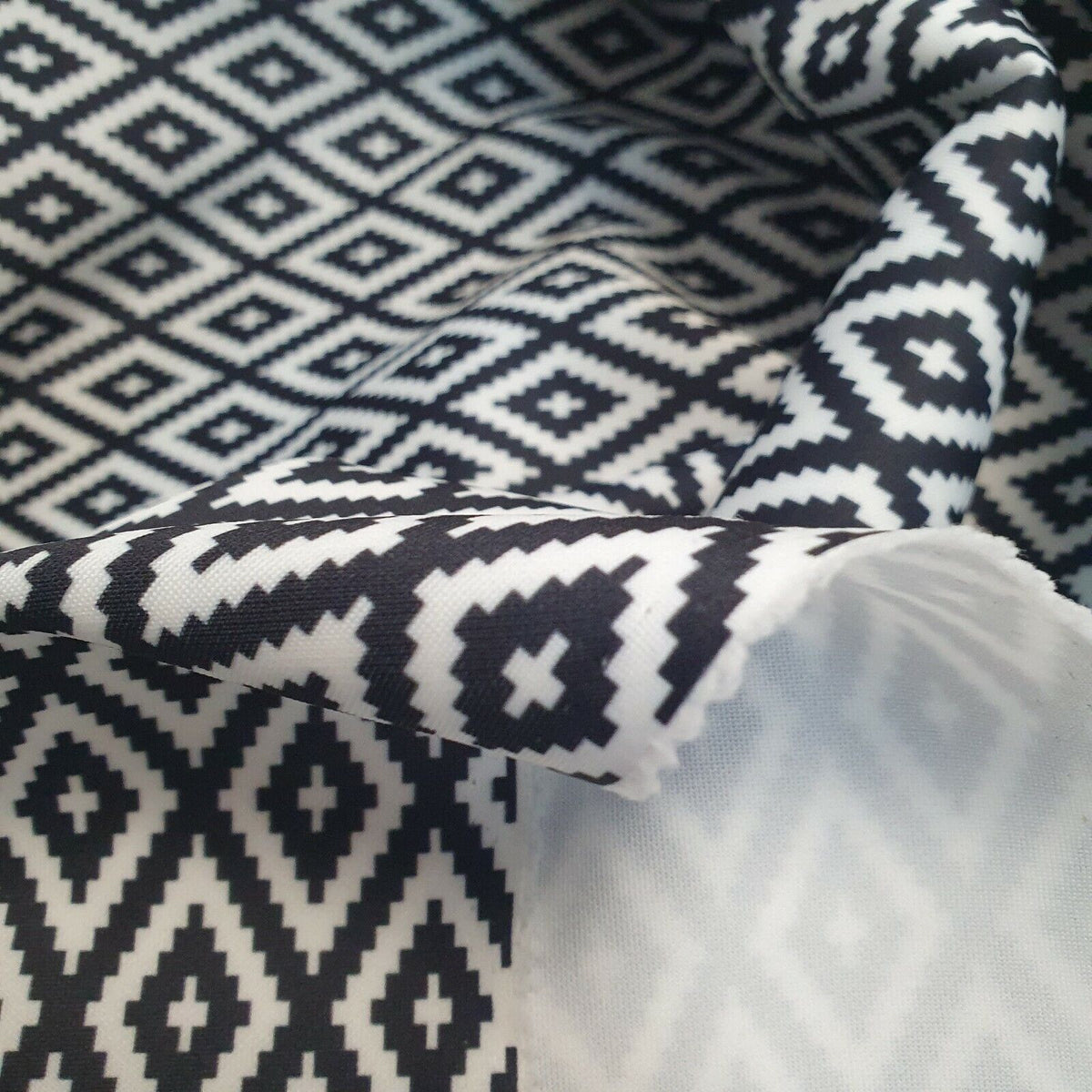 Diamond Check Printed Plain Scuba 4 Way Stretch Jersey Fabric
