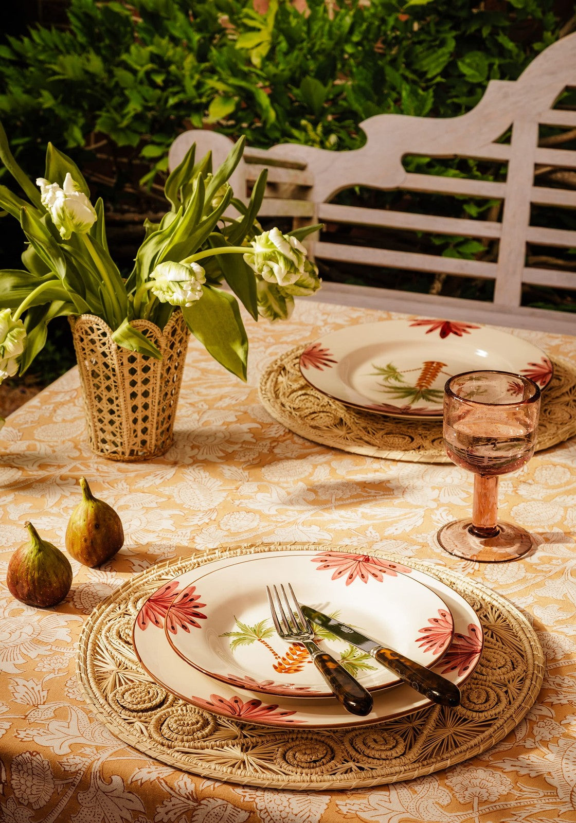 Arabella Dinner Plate, Green Palm Tree Set of 4