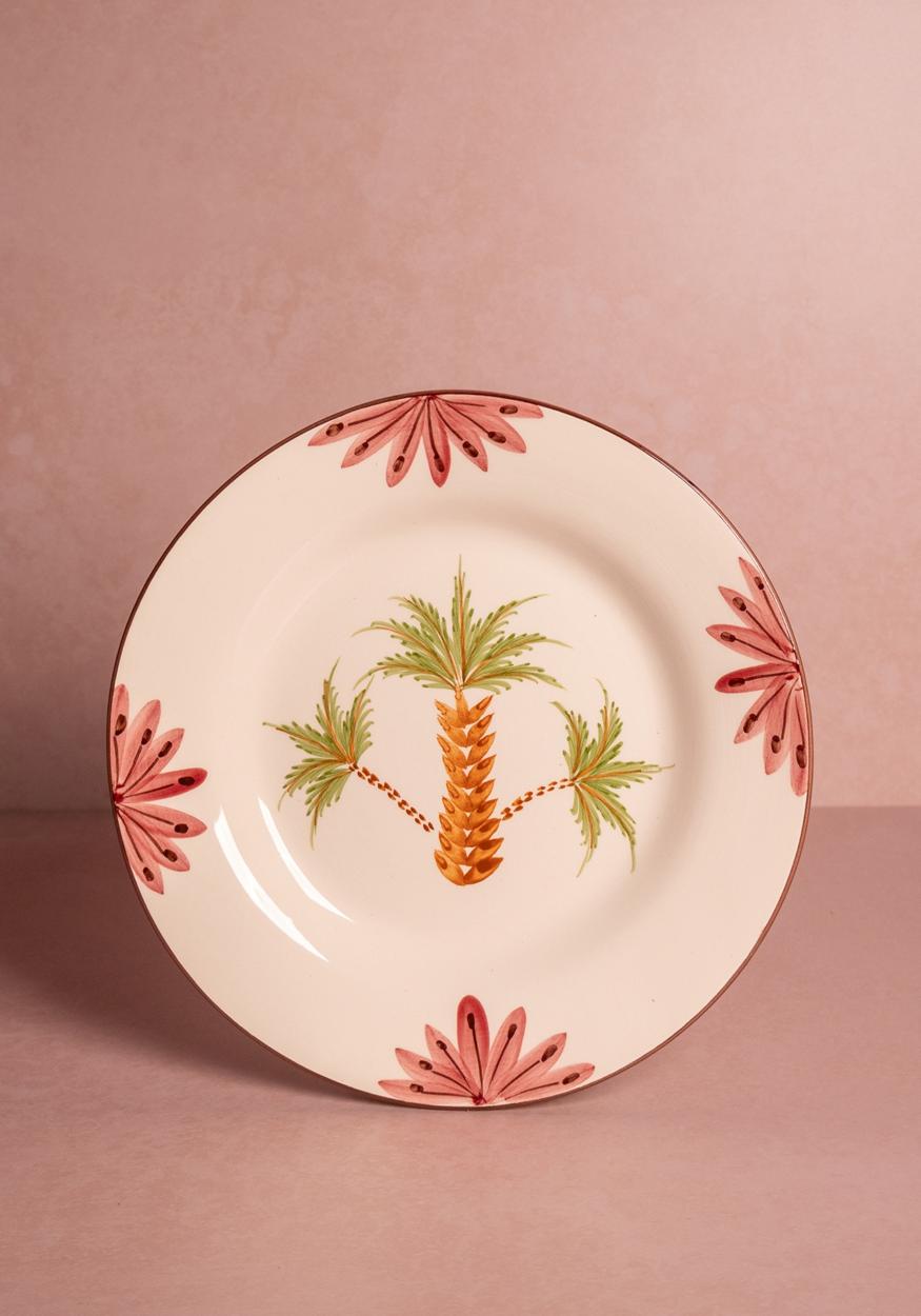 Arabella Dinner Plate, Green Palm Tree Set of 4