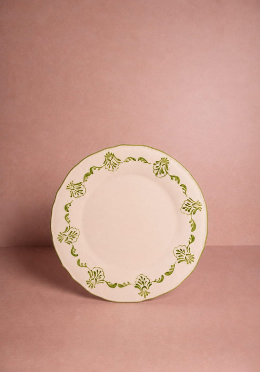 Cara Shell Dinner Plate, Green Set of 4