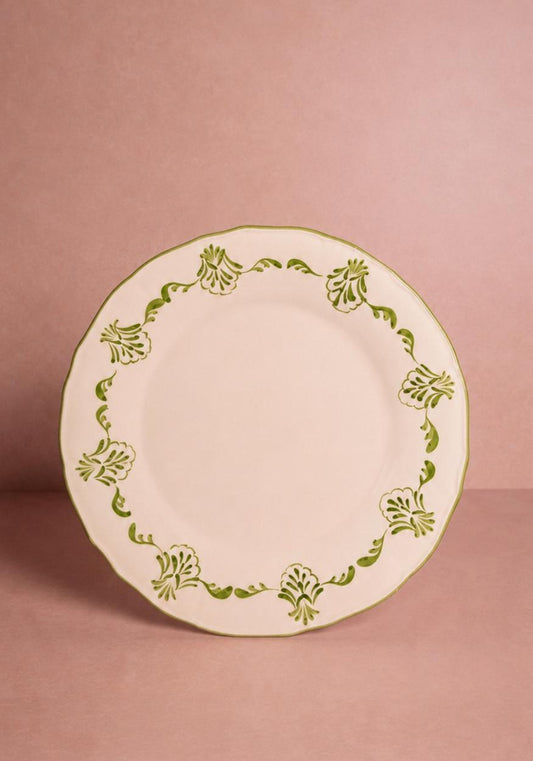 Cara Shell Dinner Plate, Green Set of 4