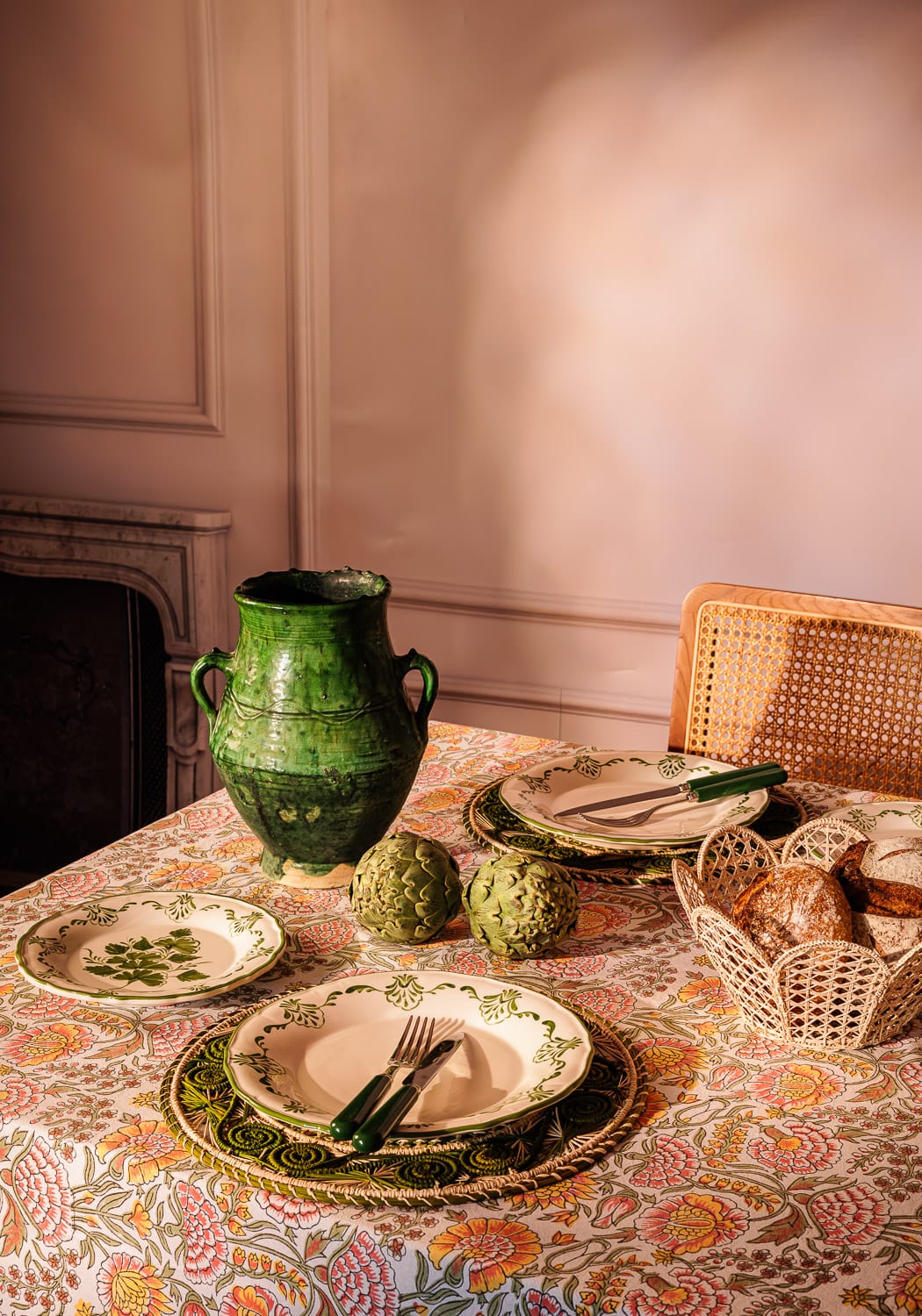 Cara Shell Dinner Plate, Green Set of 4