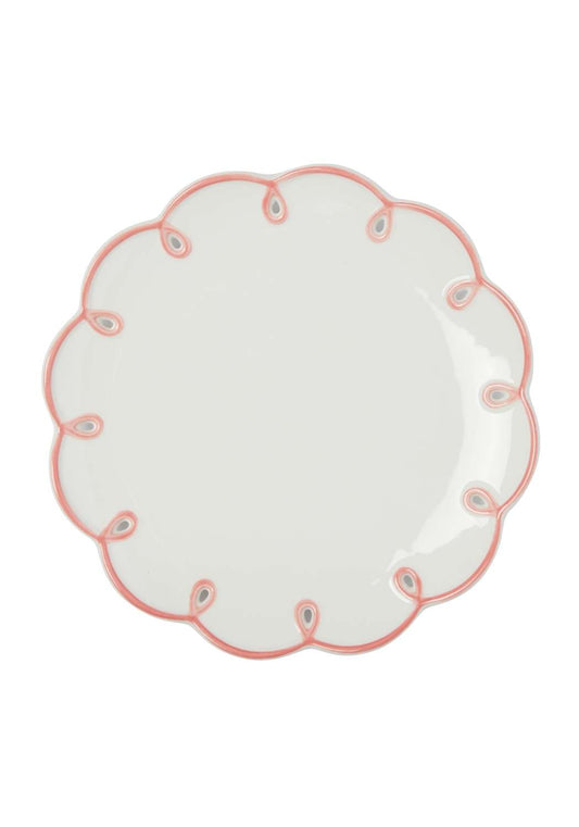 Pretty In Pink Scalloped Lunch Plate - Set of 4