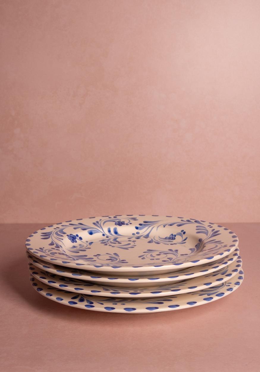 Sophia Dinner Plate, Blue Set of 4