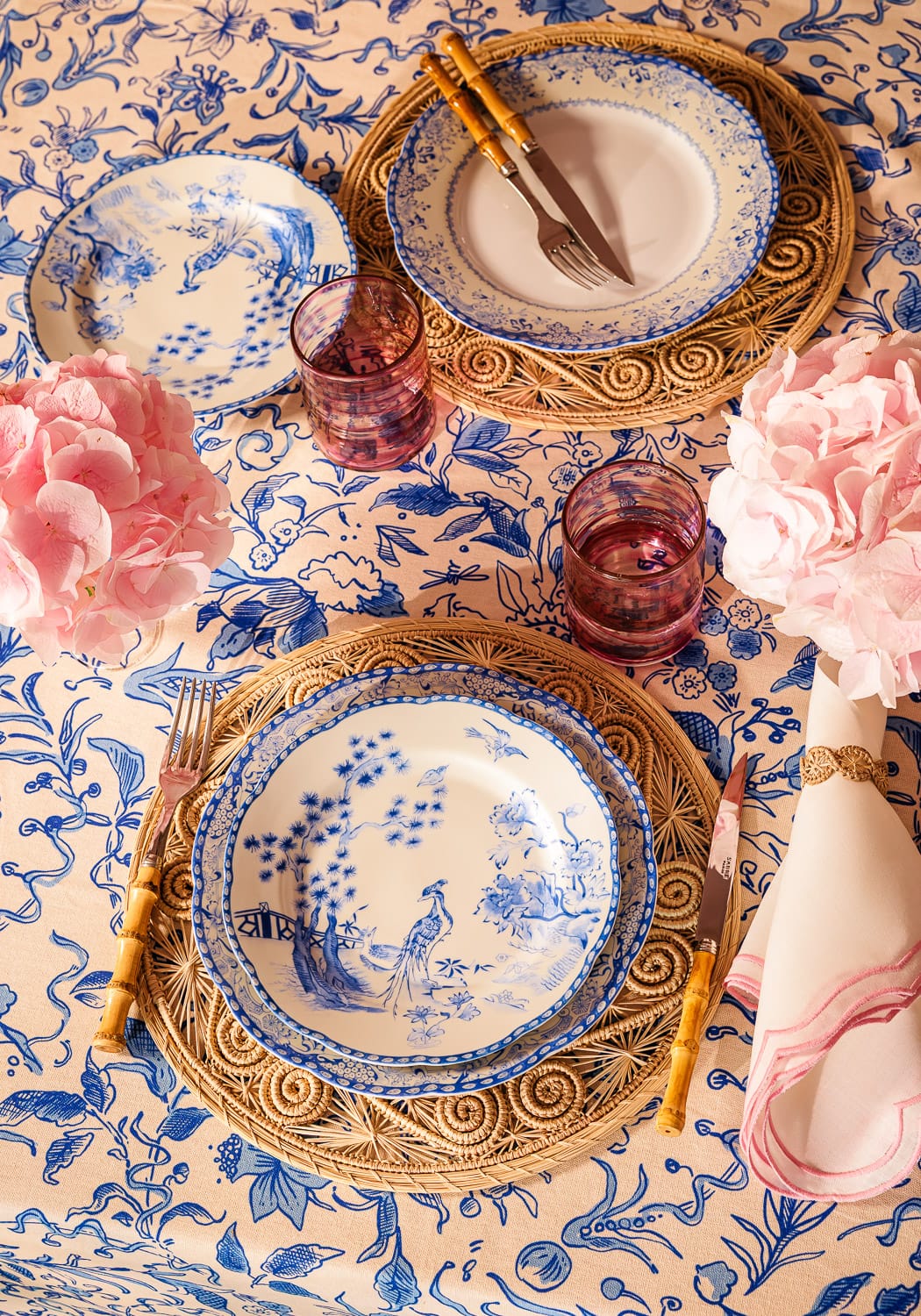 Virginia Blue and White Dinner Plates  - Set of 4