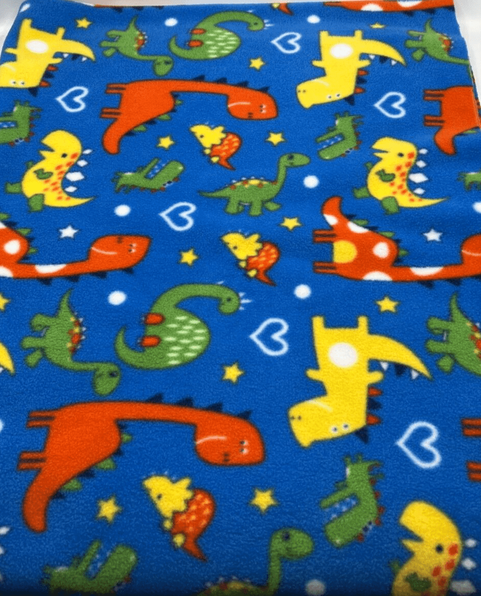 Dinosaur Printed Anti-Pil Polar Fleece Fabric Blanket Loungewear