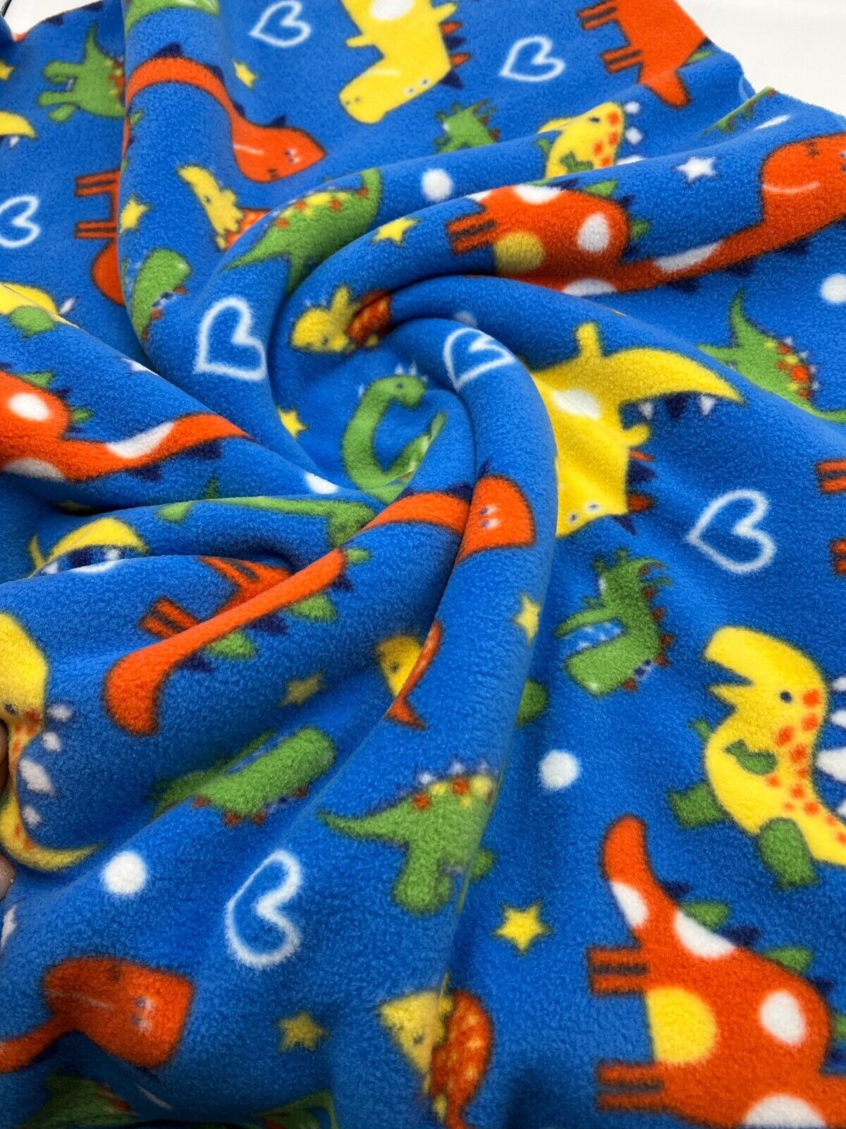 Dinosaur Printed Anti-Pil Polar Fleece Fabric Blanket Loungewear