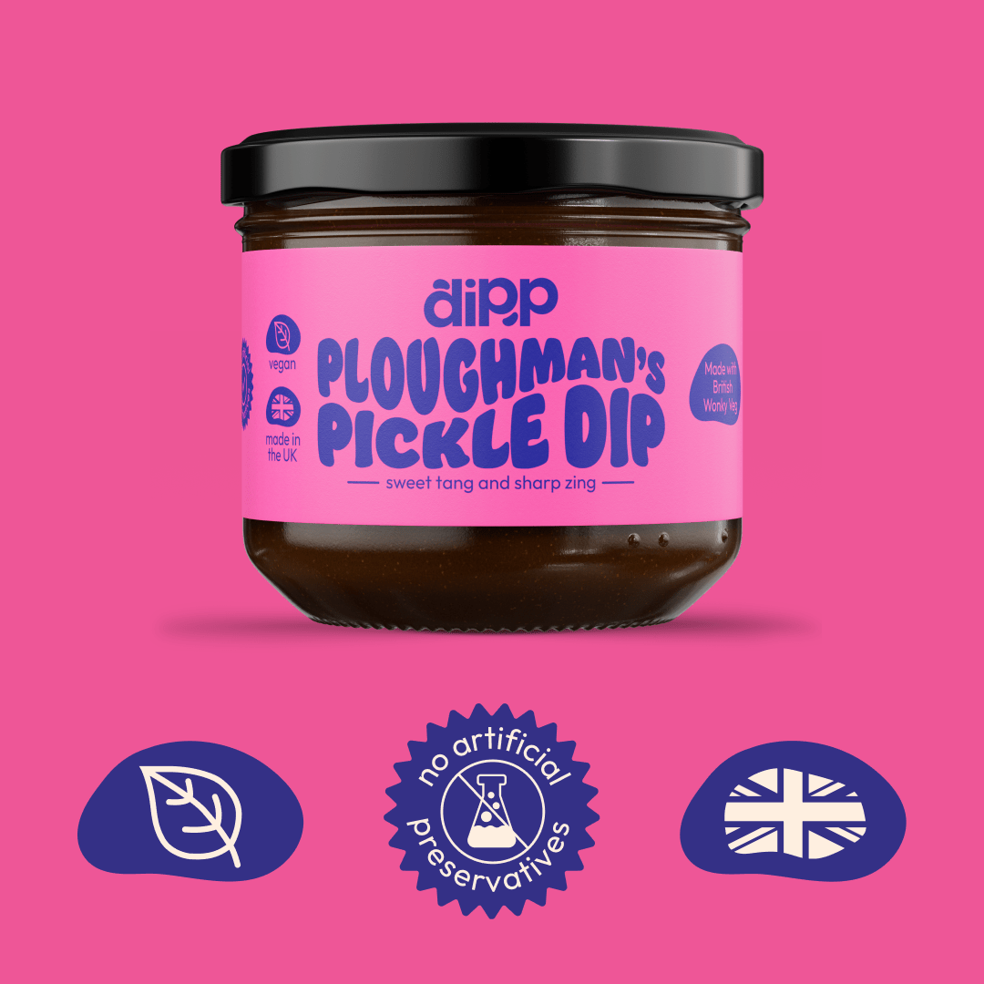 Dipp Ploughman’s Pickle Dip 350g – Tangy British Pickle Dip with No Artificial Preservatives