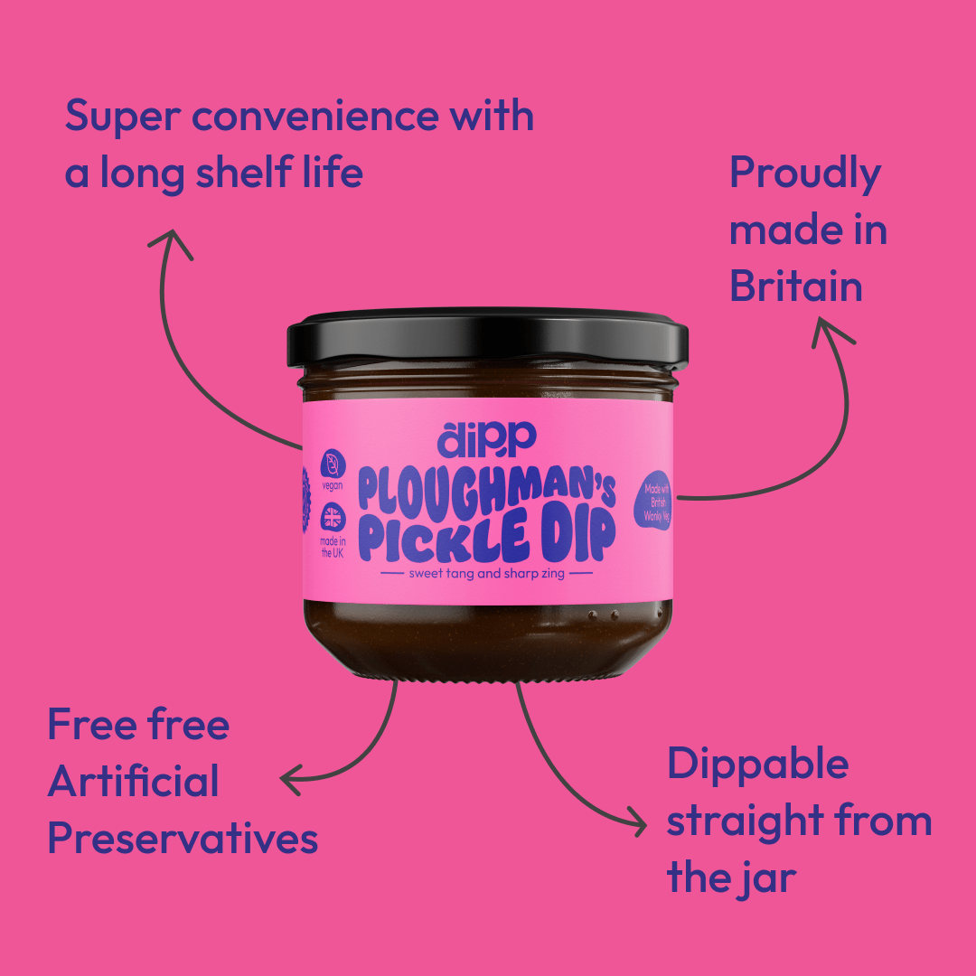 Dipp Ploughman’s Pickle Dip 350g – Tangy British Pickle Dip with No Artificial Preservatives