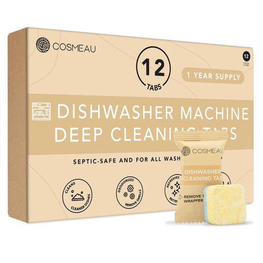 Dishwasher Deep Cleaning Tablets – 12 Pack for Fresh & Efficient Machines