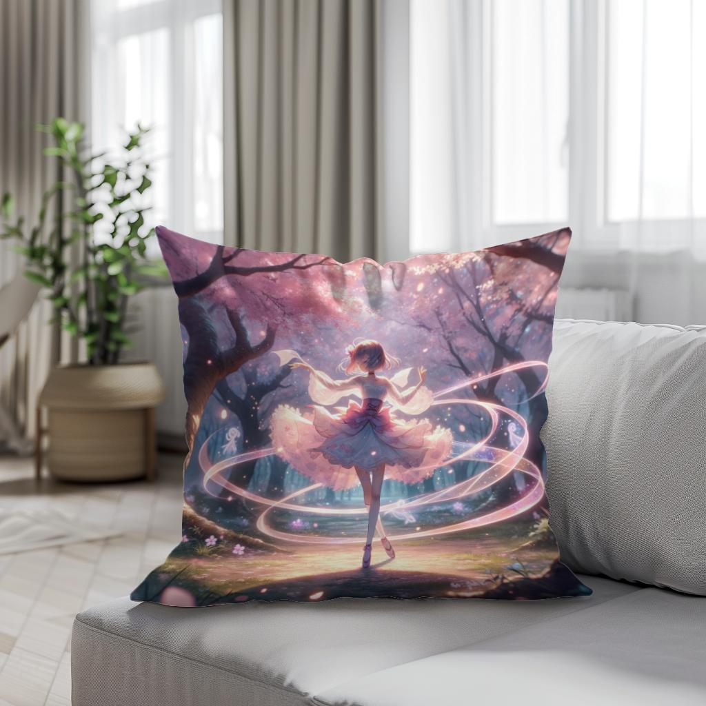 Sakura Dance Enchantment Cotton Cushion