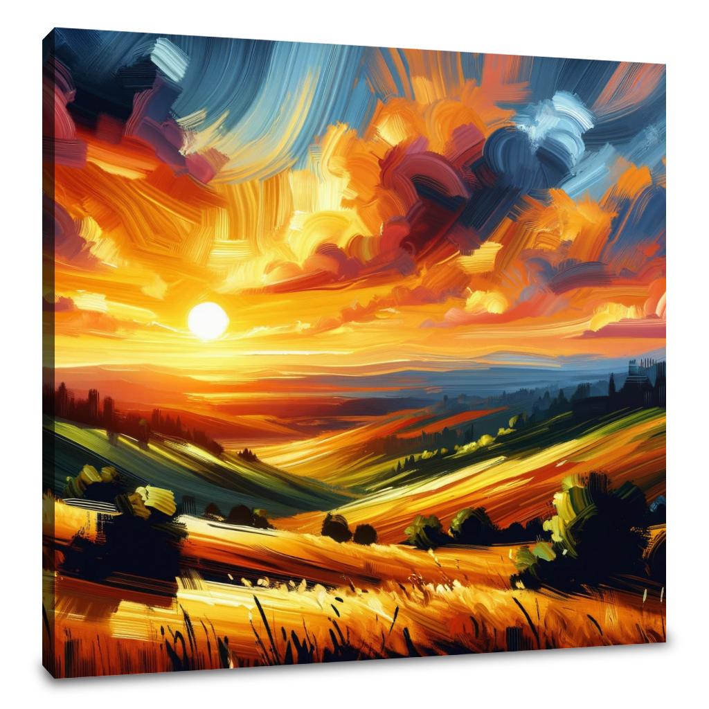 Radiant Sunset Hills Canvas