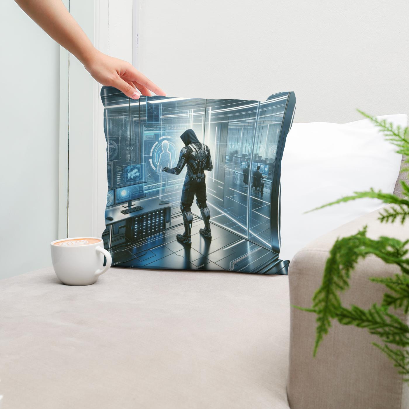 Corporate Espionage Holograph Cotton Cushion
