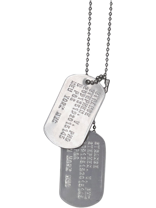 Doctor Stephen Strange Military Dog Tags - Costume Cosplay Prop Replica - Stainless Steel Chains Included