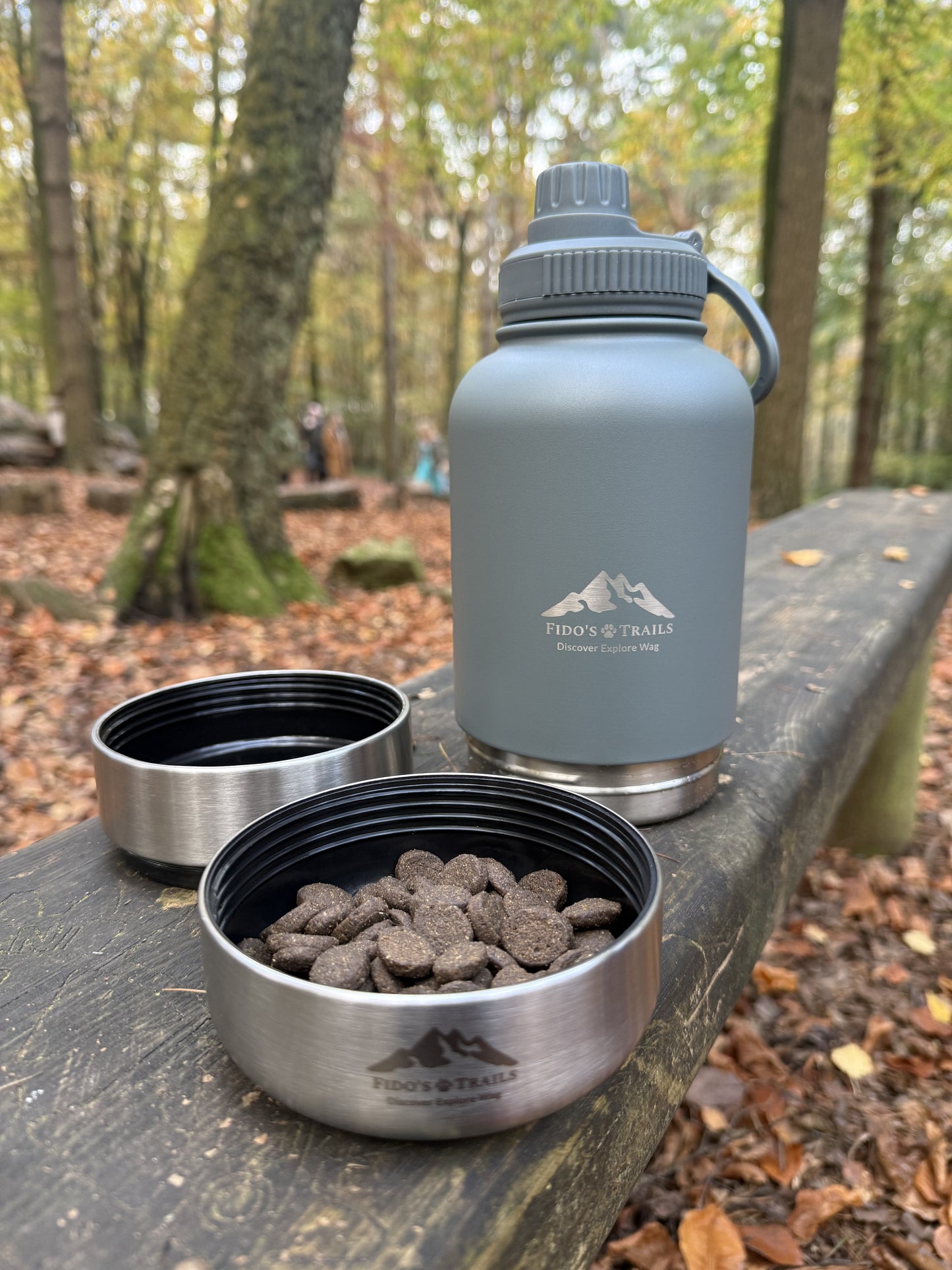 3-in-1 Dog Water Bottle – Mountain Grey | Portable Travel Bottle