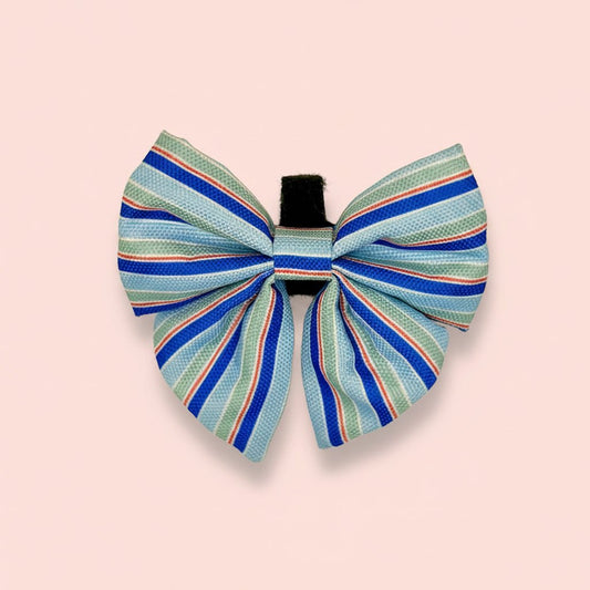 Dog Sailor Bow -  Sea Breeze Stripes
