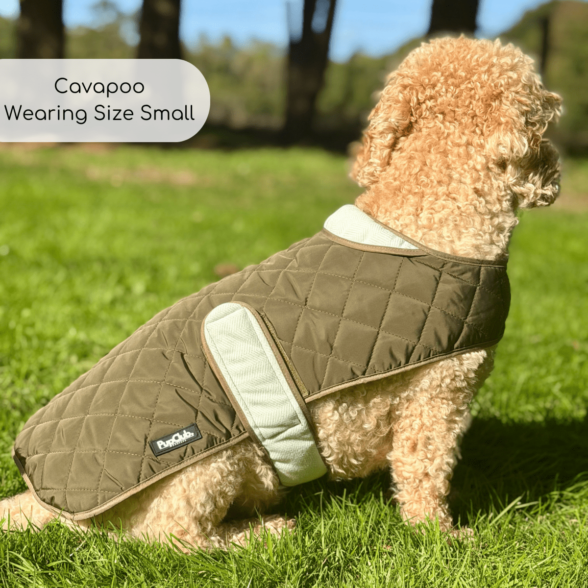 Quilted Dog Coat - Khaki Tweed