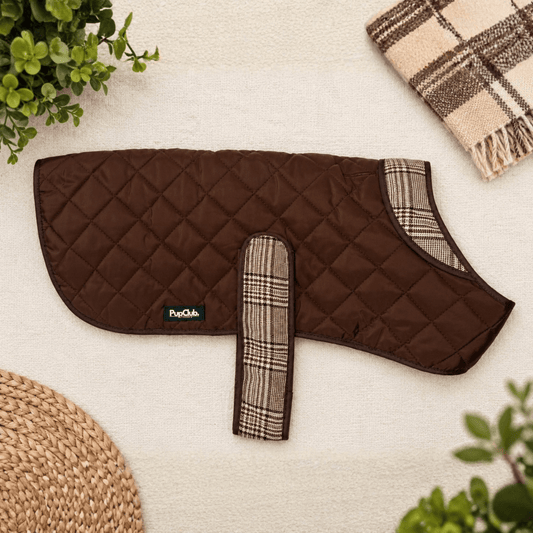 Quilted Dog Coat - Foxbury Plaid