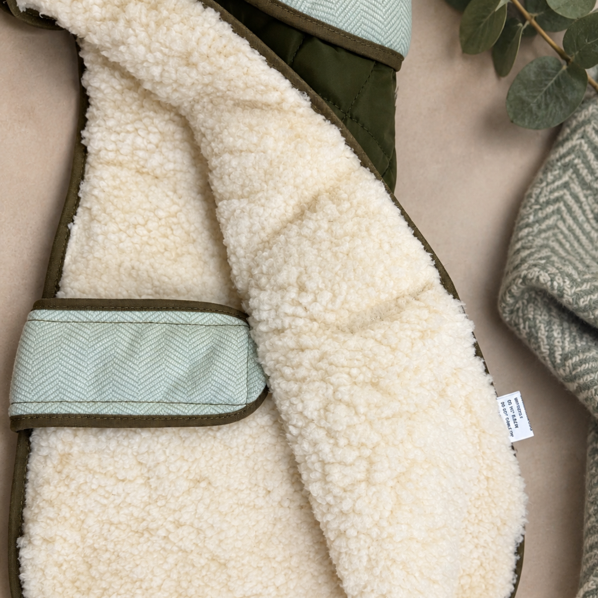 Quilted Dog Coat - Khaki Tweed