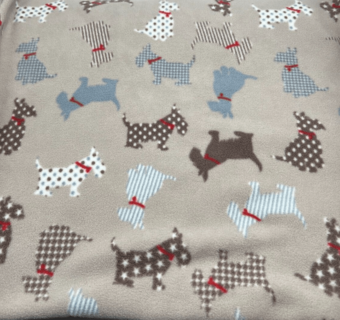 Dogs Printed Anti-Pil Polar Fleece Fabric Blanket Loungewear