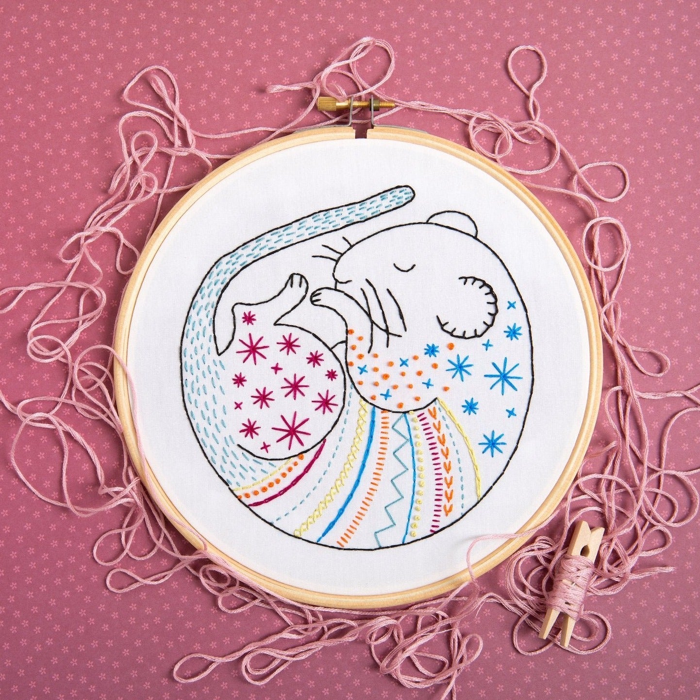 Dormouse Embroidery Kit for Beginners