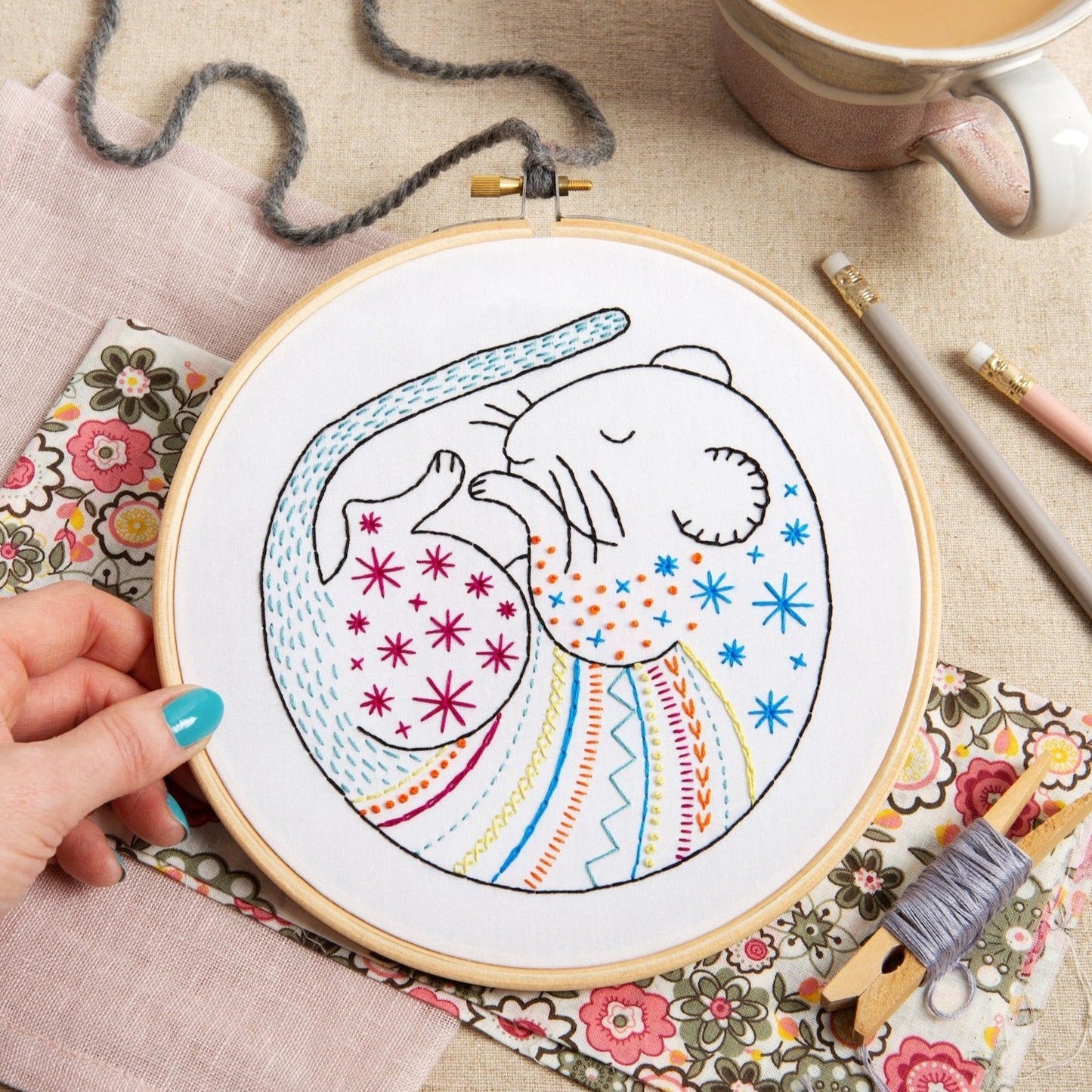 Dormouse Embroidery Kit for Beginners