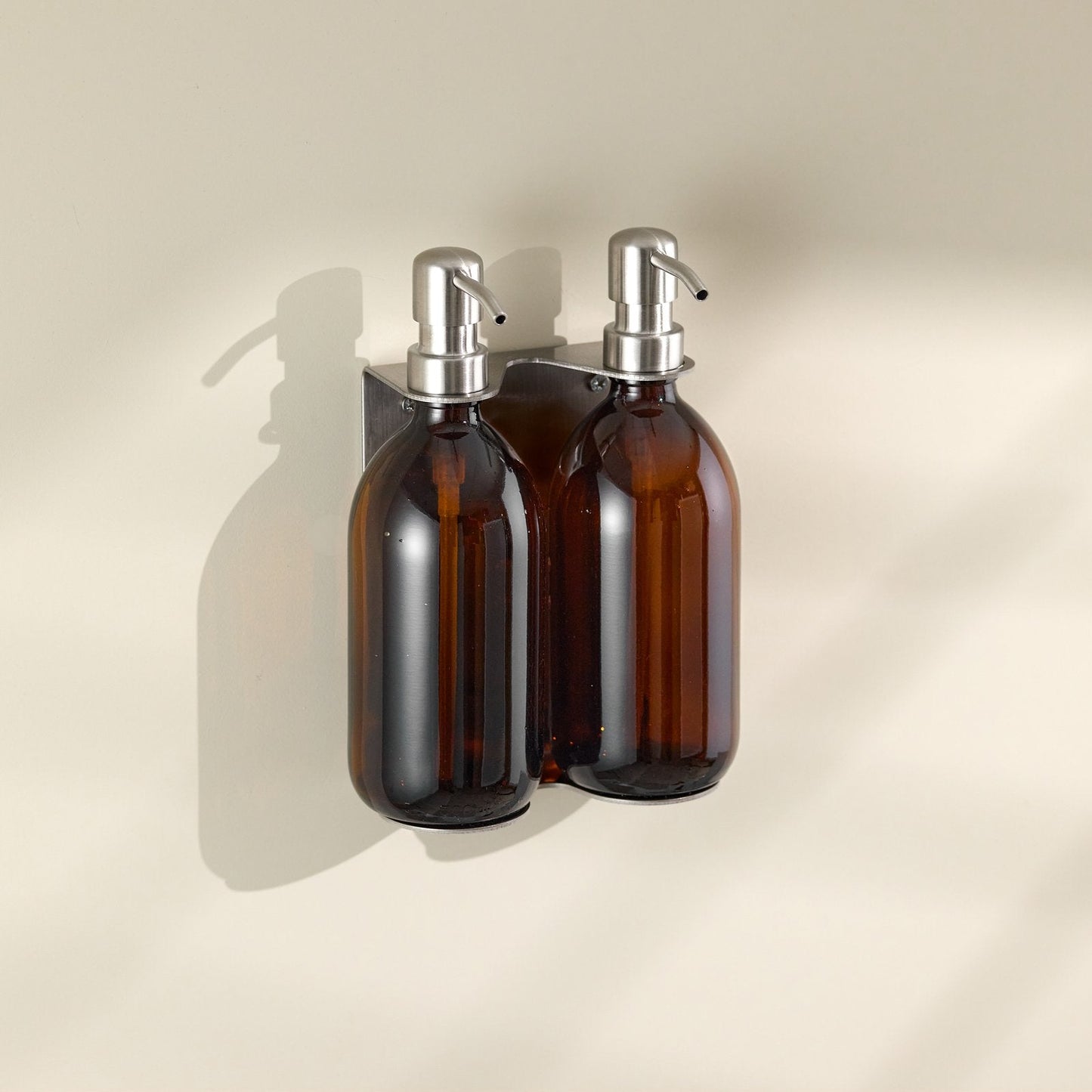 Nickel Double Wall Mounted Soap Dispenser