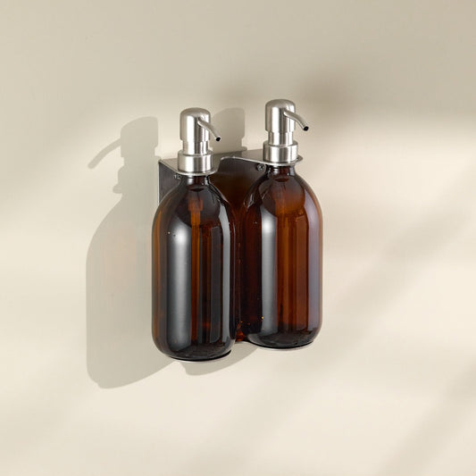 Nickel Double Wall Mounted Soap Dispenser