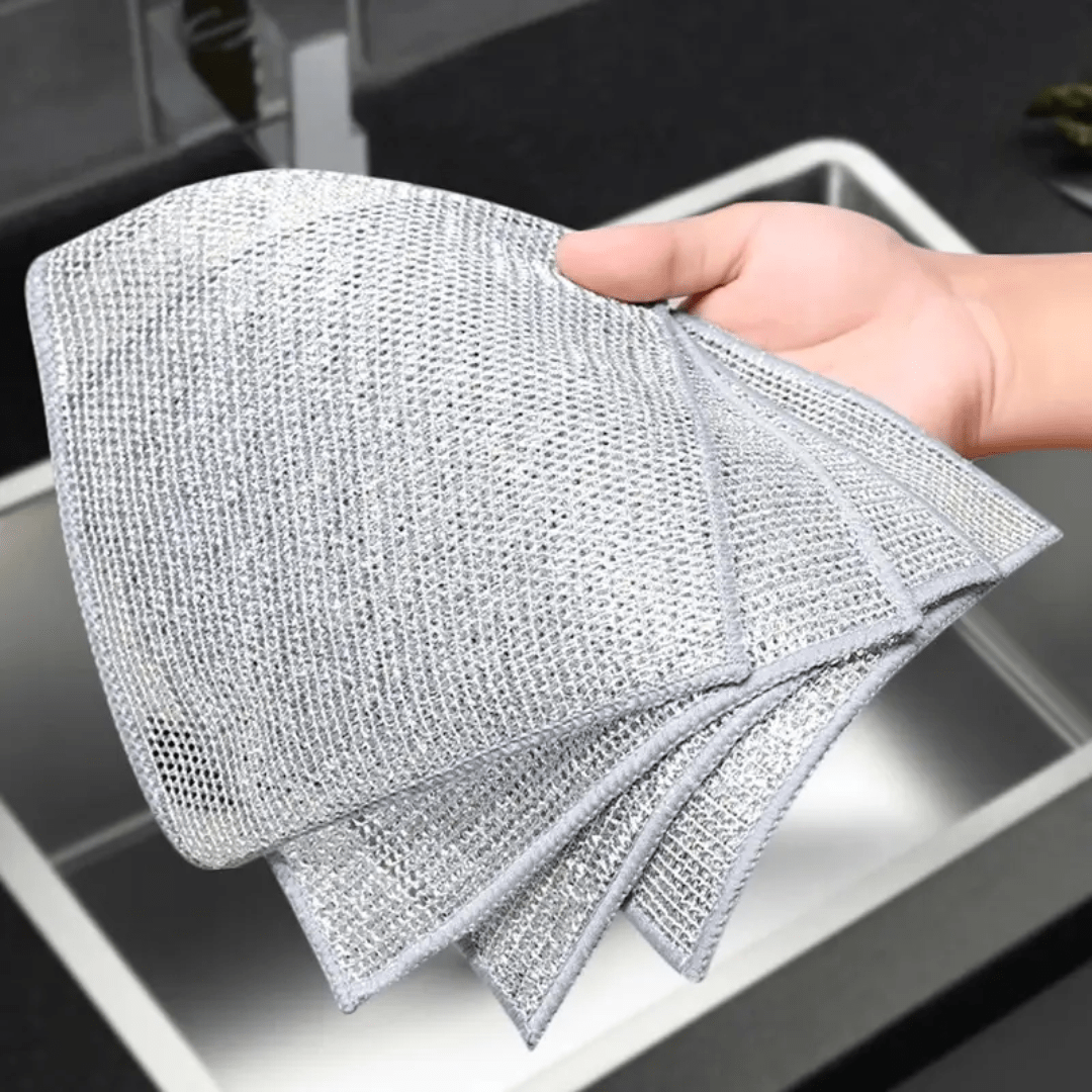 Double-Sided Multifunctional Wire Dishcloths – Non-Scratch, Heavy-Duty Cloths | 10 Pack