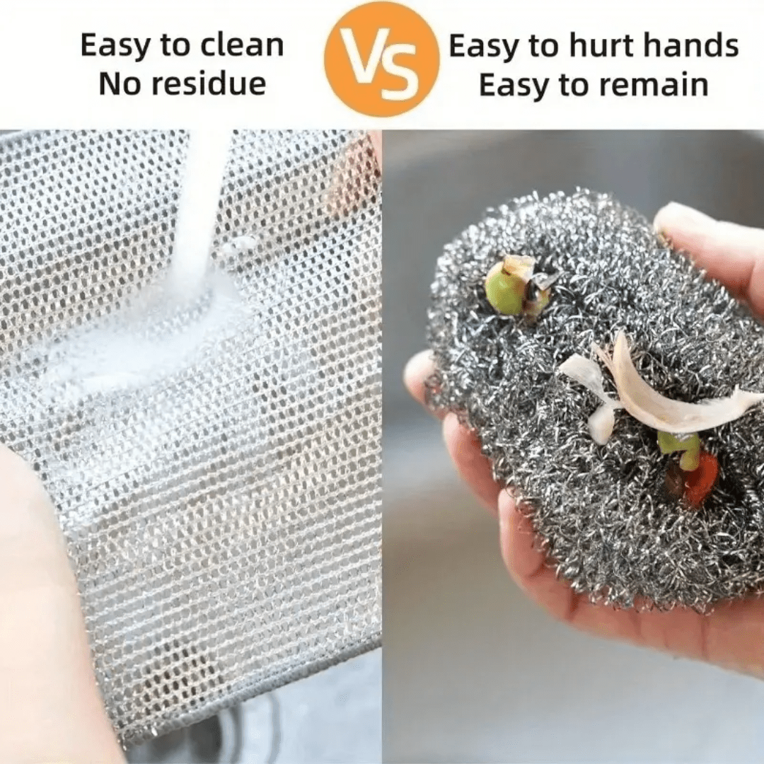 Double-Sided Multifunctional Wire Dishcloths – Non-Scratch, Heavy-Duty Cloths | 10 Pack