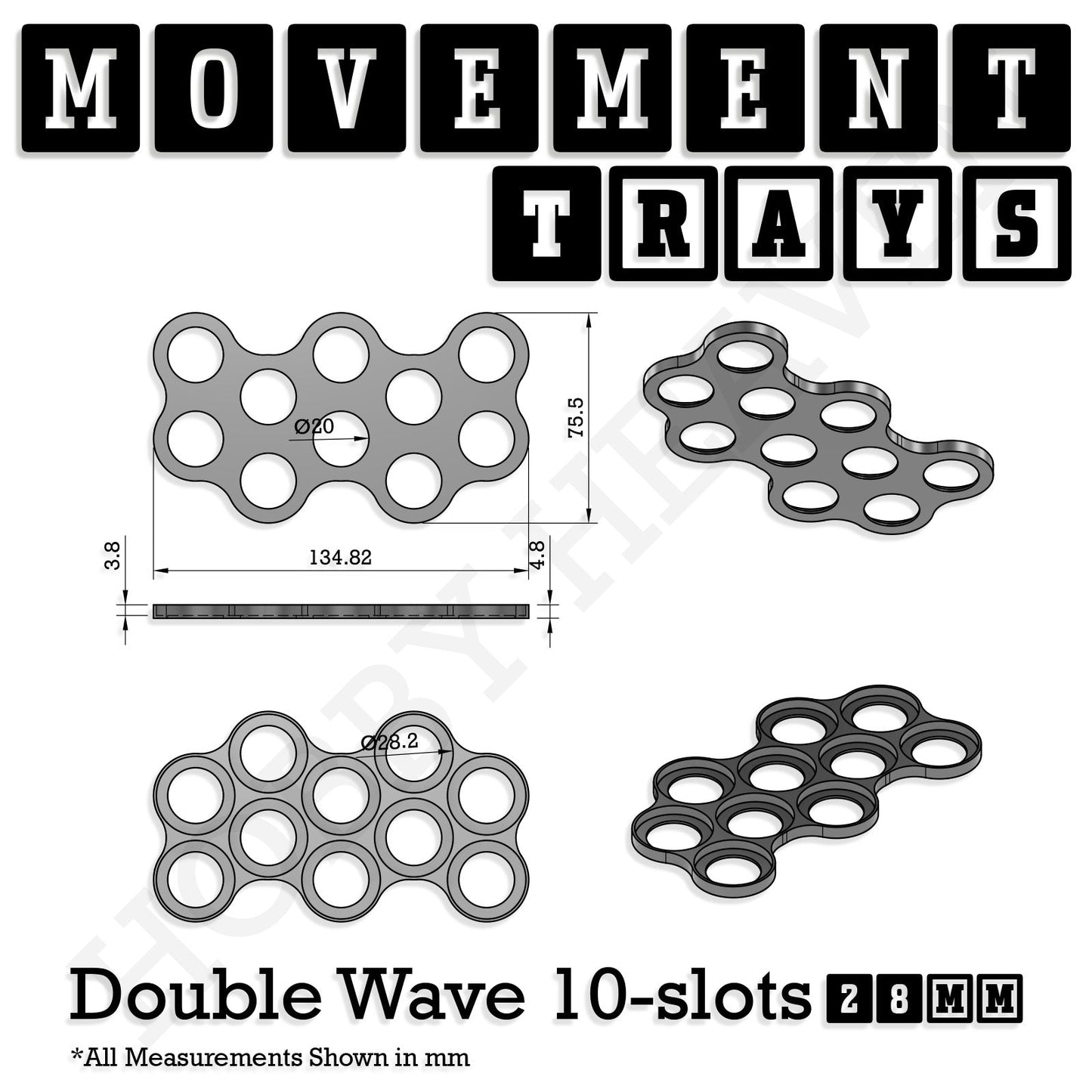 28mm Movement Trays for Tabletop Games | Wargaming | Full Range