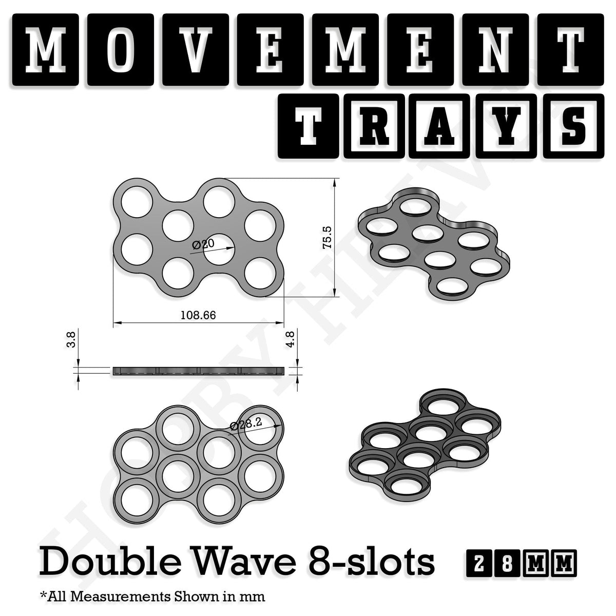 28mm Movement Trays for Tabletop Games | Wargaming | Full Range