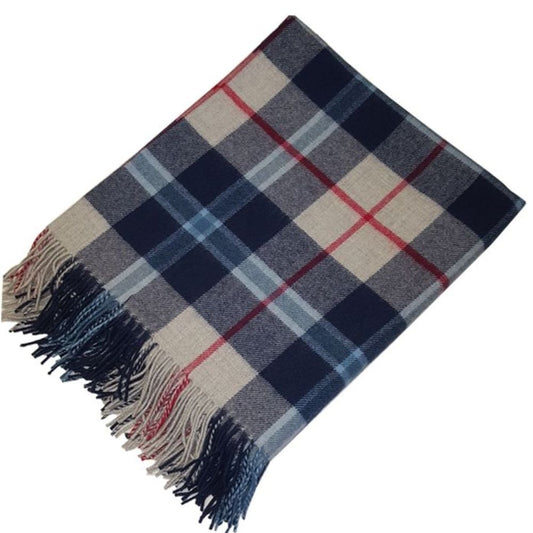 Douglas Navy Recycled Wool Blanket in Classic Tartan Check