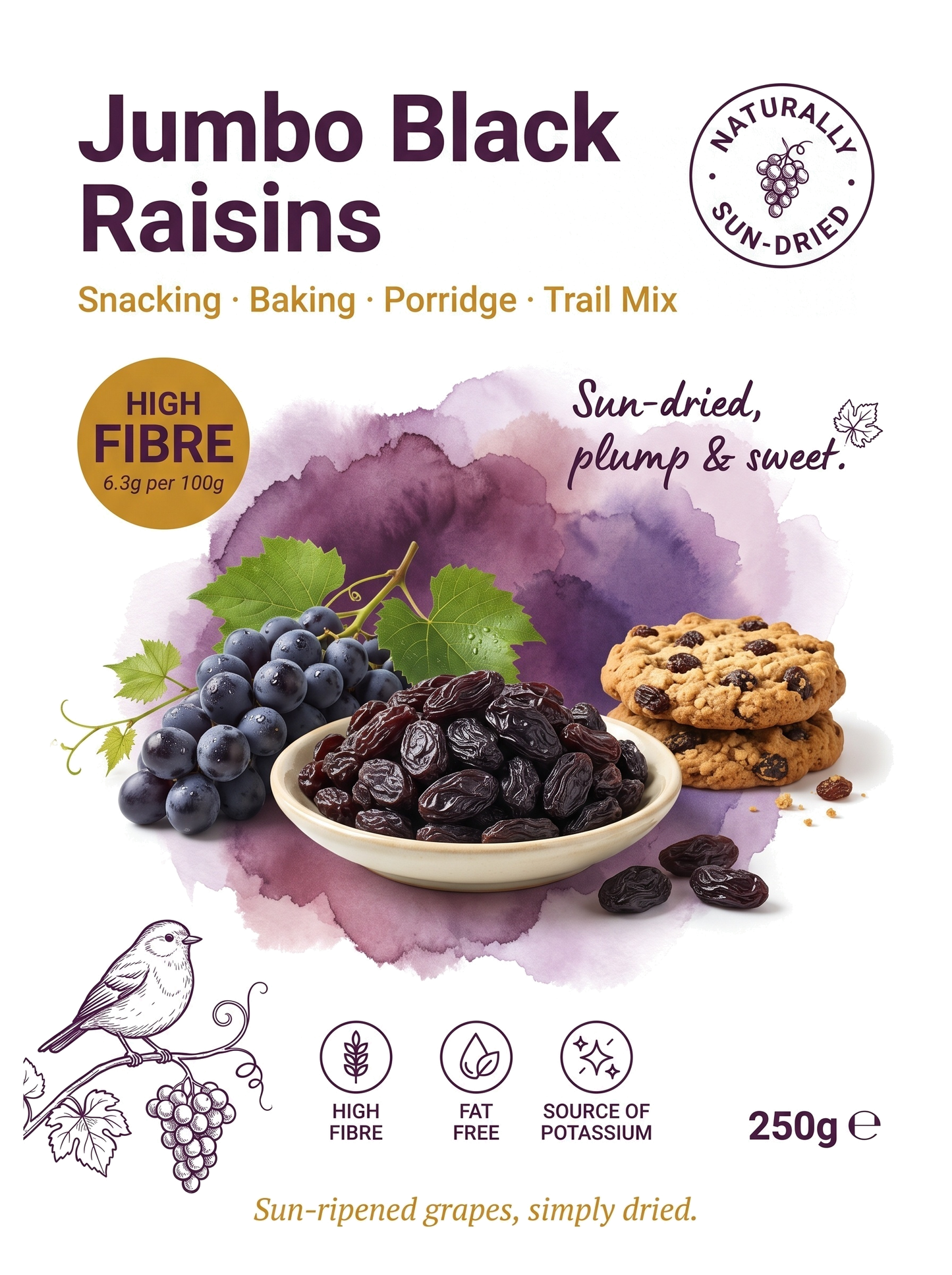 Jumbo Black Raisins