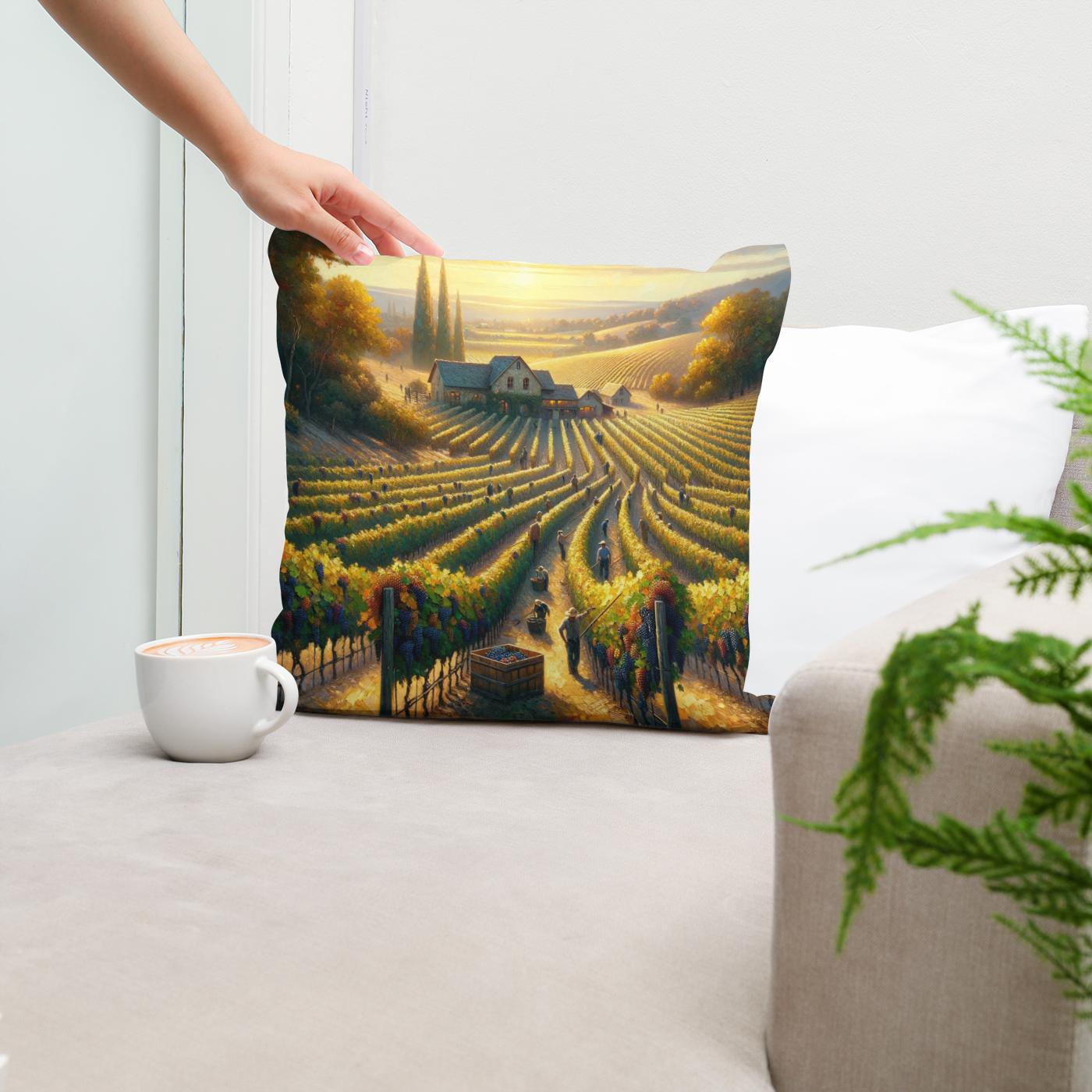 Harvest Vineyard Cotton Cushion