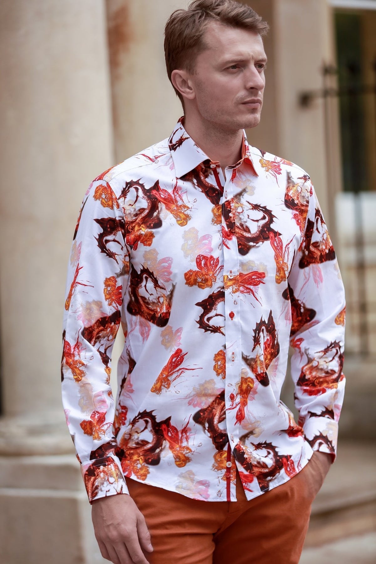 Dragon Fire Print Shirt