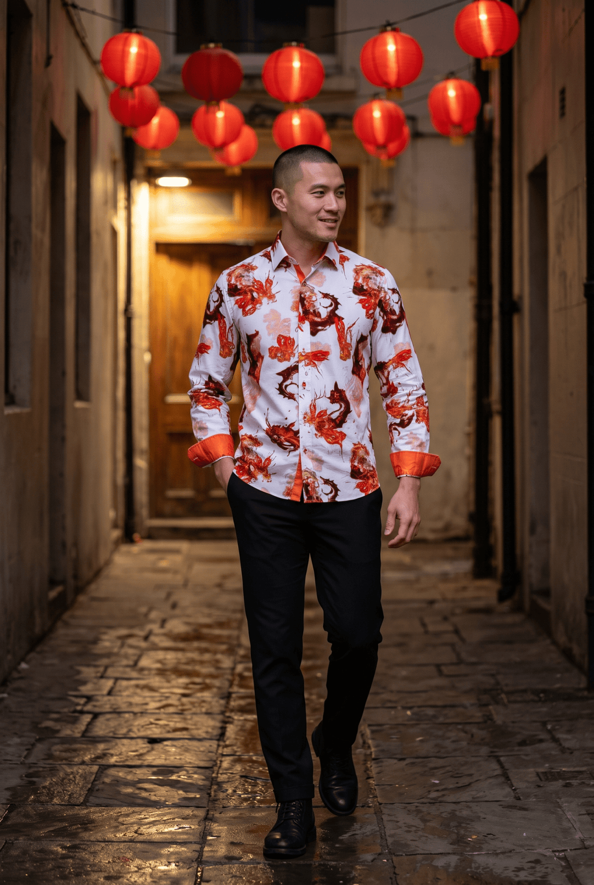 Dragon Fire Print Shirt