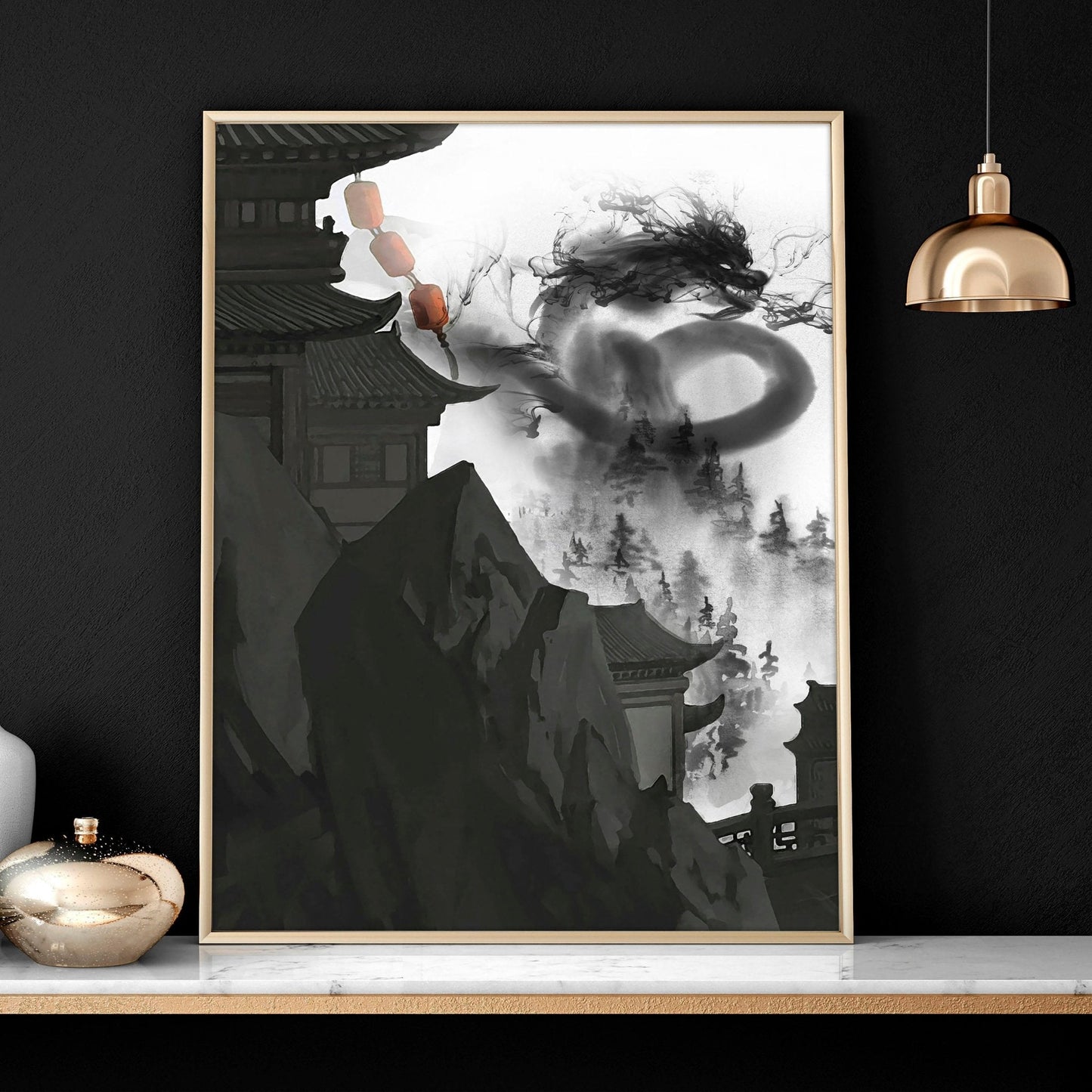 Wall art dragon | set of 3 wall art prints